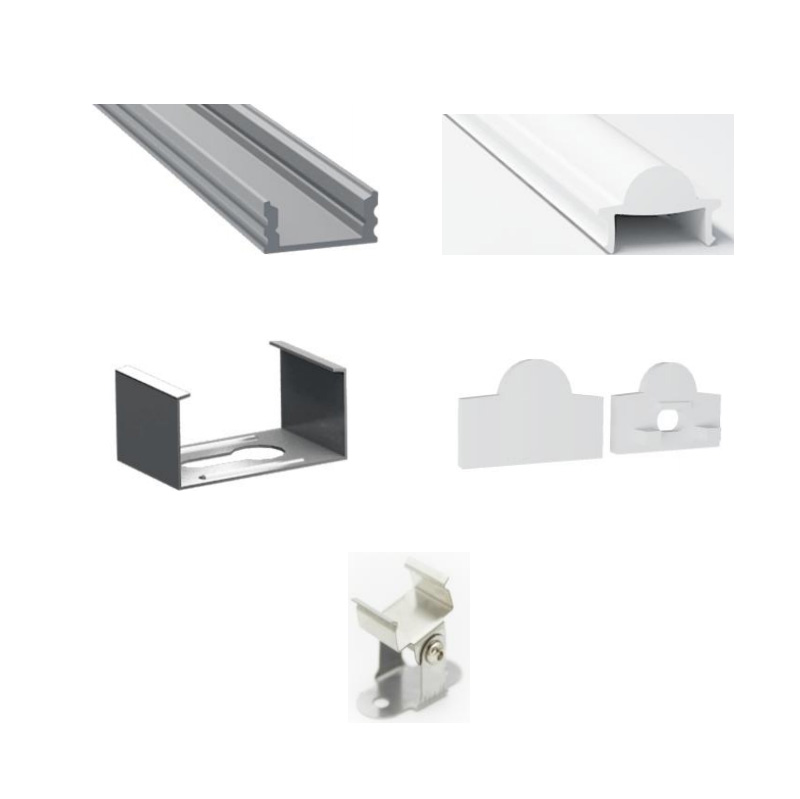 Aluminum LED Strip Diffuser Channel With 20° Lens For 12mm LED Lights Strip Aluminum LED Strip Diffuser Channel With 20° Lens For 12mm LED Lights Strip